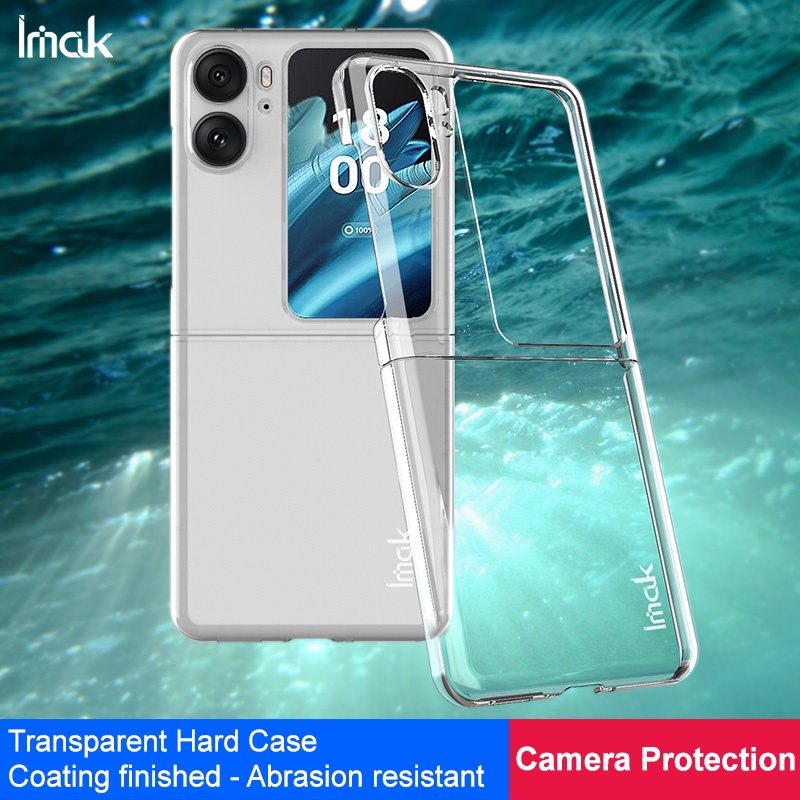 Imak OPPO Find N2 Flip 5G Clear PC Hard Shell Transparent Crystal Case  Back Cover Upper Cover + Lower Cover Protective Back Case