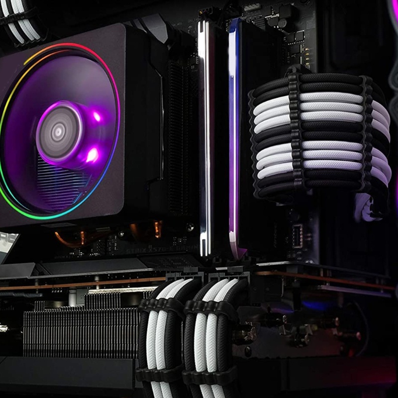 QUIM Sleeved Cables PSU Extension Cable 30 ซม.Sleeved 24PIN 8PIN 6PIN 4PIN Cable