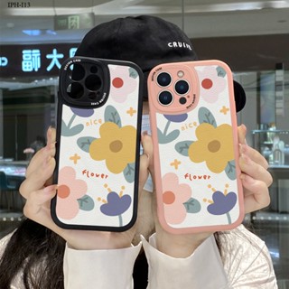 Compatible With iPhone 13 12 Pro MAX Mini เคสไอโฟน สำหรับ Case Leather Cartoon Colorful florets เคส เคสโทรศัพท์ เคสมือถือ Case Back Cover Shockproof Casing