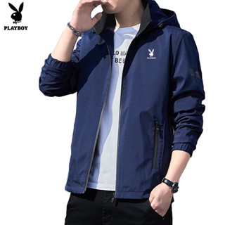 Playboy Jacket Mens Korean version trend spring wear handsome cap jacket