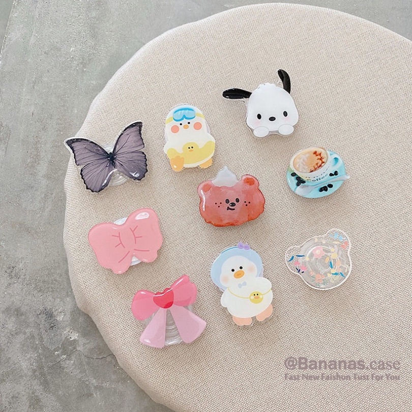 Cartoon Cute Lazy Phone Stand Holder Glossy Airbag Foldable Socket Holder Extendable Grip Phone Ring - รูปที่ 4