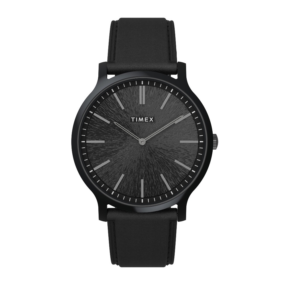 Timex TW2V43600 TREND GALLERY นาฬิกาข้อมือผู้ชาย สายหนัง สีดำ หน้าปัด 40 มม.