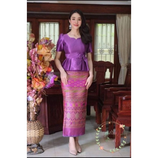 เสื้อ​ไห​มลาว​อัด​กาว​สีม่วง รูปที่ 3