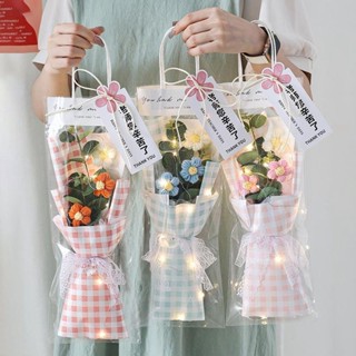 ดอกไม้พร้อมไฟ LED มีถุงหูหิ้วพร้อมจัดส่ง