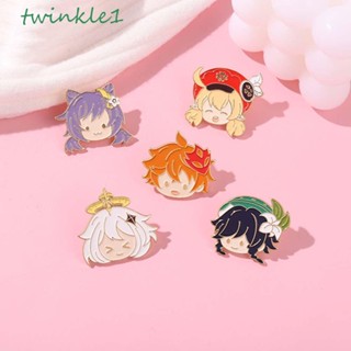 Twinkle1 เข็มกลัด ลายการ์ตูน Ganyu Tartaglia Zhongli สําหรับตกแต่งเสื้อผ้า กระเป๋า