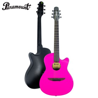 Paramount C936CE (Neon Pink) กีตาร์โปร่งไฟฟ้า หลังเต่า 36 นิ้ว ( กีตาร์หลังเต่า , Round Bowl Guitar)