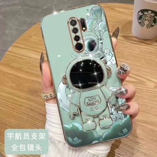 เคสโทรศัพท์มือถือ ขอบตรง ลายนักบินอวกาศ พร้อมขาตั้ง สําหรับ Redmi 9 Redmi 9A Redmi 9C 10A Redmi 8 Redmi 8A Redmi 10C Redmi k50 k50 pro