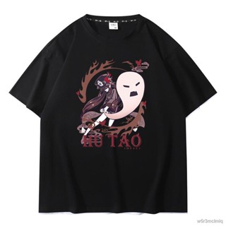 Genshin Impact Hu Tao Print 3D T Shirts Men Wonme Summer Fashion Oversized Cotton shirt Children Hip_03