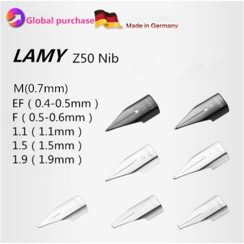 △Lamy Z50 Schwarz Replacement Nib (Black Steel Nib) - หัวปากกาลามี เหล็ก สีดำ สำหรับ Lamy Safari, Al