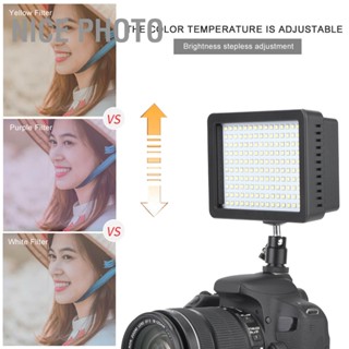 Nice photo VBESTLIFE 160 LED ไฟวิดีโอ 5600K CRI85 + กล้องดิจิตอลแบบหรี่แสงได้สำหรับ Nikon