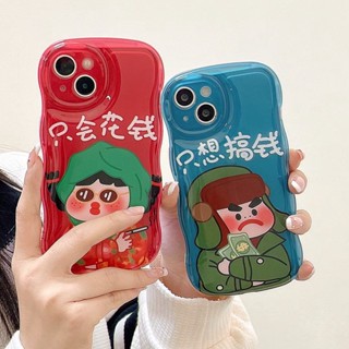 ✨ส่งเชือกเส้นเล็ก✨เคสไอโฟน 14 Pro Max 13 12 11 เคส for iPhone 14พลัส ลายคลื่น เคสเบาะลม พกง่ายๆ การป้องกันการตก Case