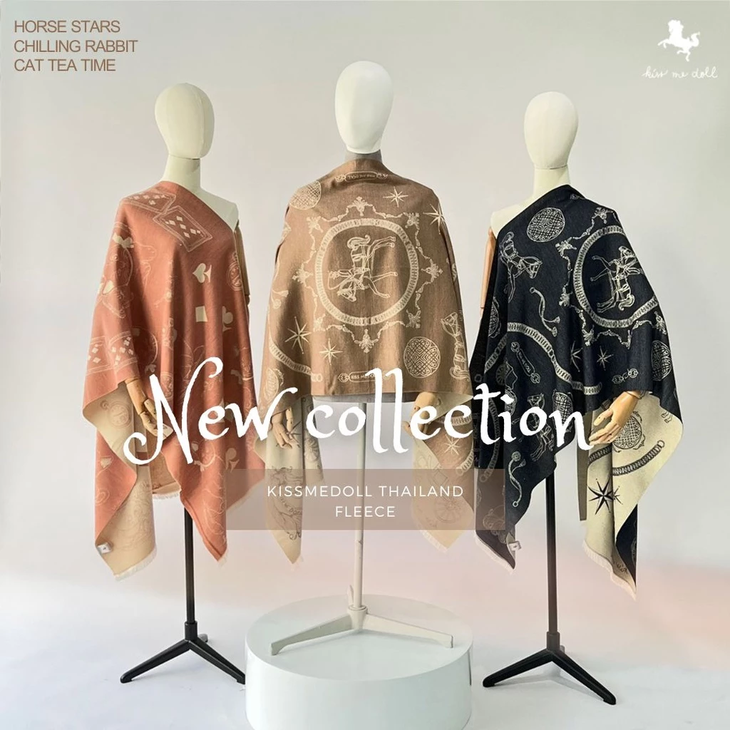 Kiss Me Doll ผ้าพันคอ/ผ้าคลุมไหล่ คอลเลคชั่น Fleece (ผ้าหนา) ขนาด 180 x 70 cm.