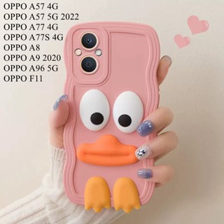 ใหม่ เคสโทรศัพท์มือถือแบบนิ่ม TPU กันกระแทก ลายเป็ดน่ารัก 3D หรูหรา สําหรับ OPPO A57 A77 A77S A5 2020 A9 2020 A36 A76 A96 F11