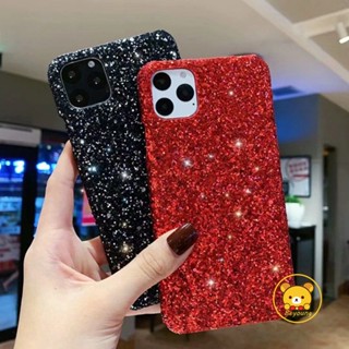 เคสโทรศัพท์มือถือแบบแข็ง แต่งกลิตเตอร์ สีแดง หรูหรา สําหรับ Samsung Galaxy S20 Pro Ultra FE S20+ Note 10 Lite 10 9 8 S10 Lite A71 A51 4G A70 A40 A30 A20 M20S M10S