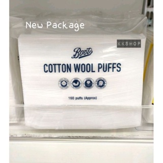 ราคาBoots cotton wool puff สำลีแผ่นรีดขอบ160แผ่น