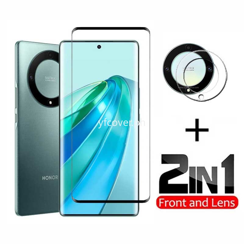 2 in 1 ฟิล์มกระจกนิรภัยกันรอยหน้าจอ ป้องกันเลนส์กล้อง สําหรับ Honor X9a 90 5G X9b X8b X7b Honor 70 Pro 50 90 Lite X9 X8 X7 5G 4G