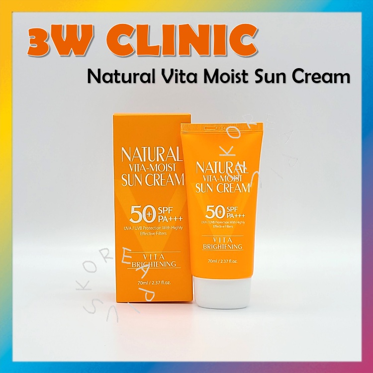 [3W Clinic] Natural Vita Moist ครีมกันแดด SPF50+ PA+++ 70 มล.