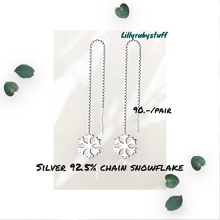 LLRB | ต่างหูเงินแท้ 925 แบบโซ่ หิมะ snowflake chains