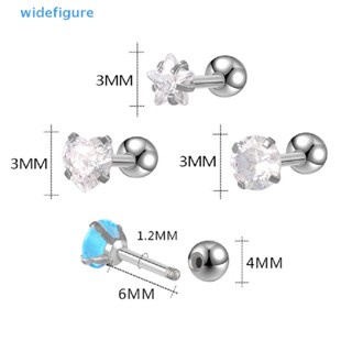 Widefigure 1 คู่ แฟชั่น ที่เรียบง่าย คริสตัลเพทาย ต่างหูสตั๊ด ต่างหูสเตนเลส กระดูกอ่อน กระดูกหู ต่างหูเล็บ สําหรับผู้หญิง ปาร์ตี้ มินิมอล เครื่องประดับที่ดี