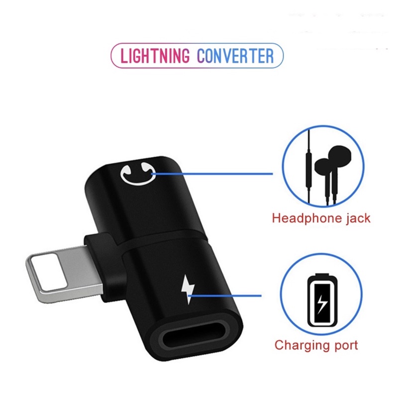 อะแดปเตอร์สายชาร์จ 2 in 1 สำหรับ iPhone  For iPhone Charger Adapter 2 in 1