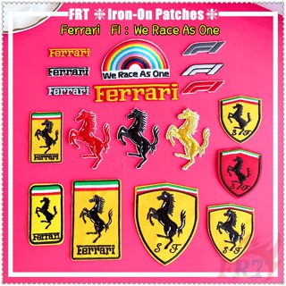 ☸ F1: We Race As One - Ferrari แผ่นแพทช์รีดติดเสื้อ ☸ แผ่นแพทช์รีดร้อน ปักลาย Diy สําหรับติดตกแต่งเสื้อผ้า 1 ชิ้น