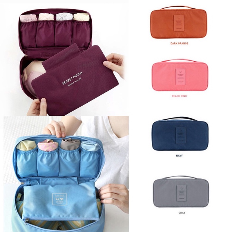พร้อมส่ง กระเป๋าจัดระเบียบชุดชั้นใน หลากสี พับเก็บได้ หลากสี พับเก็บได้ กางเกงใน ถุงเท้า  พกพาเดินทาง จุได้เยอะ