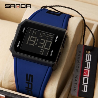 Sanda นาฬิกาข้อมือควอทซ์ มัลติฟังก์ชั่น กันน้ํา หน้าจอ LCD ส…