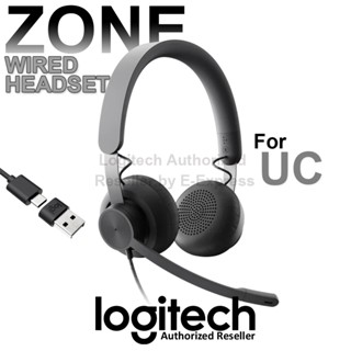 Logitech Zone Wired Headset For UC (Wired, USB-A,C) หูฟังมีสาย พร้อมไมโครโฟน ของแท้ ประกันศูนย์ 2ปี