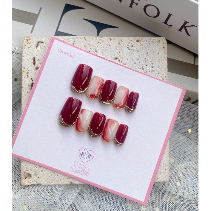 เล็บเจลแท้แฮนเมด เซ็ททองระเบิดสีขัดทอง เลือกทรงได้แถมฟรีกาวตะไบ