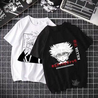 เสื้อยืดแขนสั้น พิมพ์ลายอนิเมะ Hunter X Hunter Kurapika Gon Killua สีดํา แฟชั่นฮาราจูกุ สไตล์ญี่ปุ่น สําหรับผู้ชาย_05