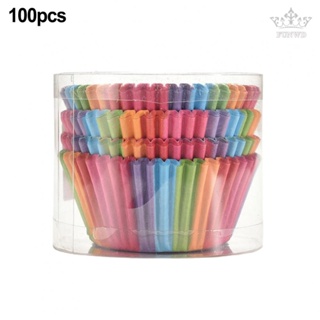 【FUNWD】100 Pieces Round Cup Cake Baking Mold Cupcake Box DIY Baking Mold Muffins Set