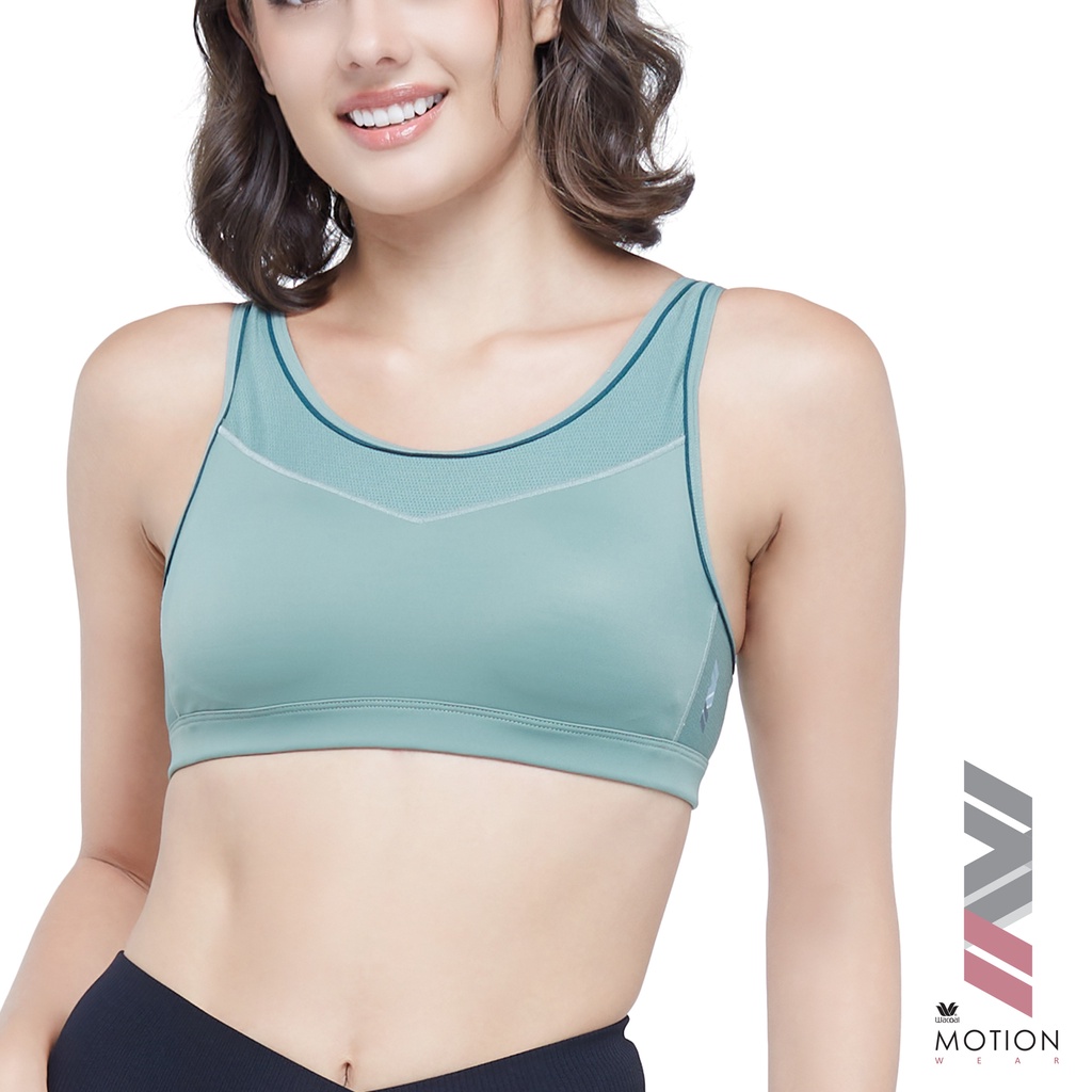 Wacoal Motion Wear Level 2 บราออกกำลังกาย รุ่น WR1501 สีเขียวอมเทา (GV)
