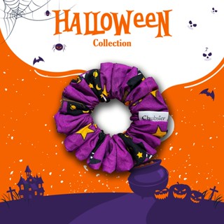 Halloween Scrunchies ยางรัดผม ฮาโลวีน ผ้าคอตตอนพิมพ์ลาย 2 ยางมัดผม แฟชั่น