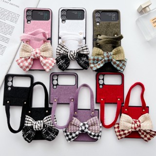 เคสโทรศัพท์มือถือ ป้องกันกระแทก ประดับโบว์ สําหรับ Samsung Galaxy Z Flip 3 5g Flip4