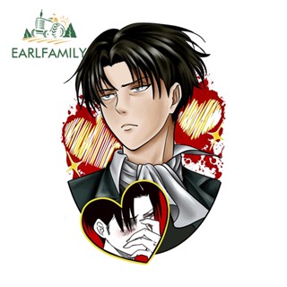 Earlfamily สติกเกอร์กราฟิก Levi Ackerman Attack on Titan สําหรับติดตกแต่งรถยนต์ รถจักรยานยนต์ หมวกกันน็อค สโนว์บอร์ด ขนาด 13 ซม. x 8.6 ซม.