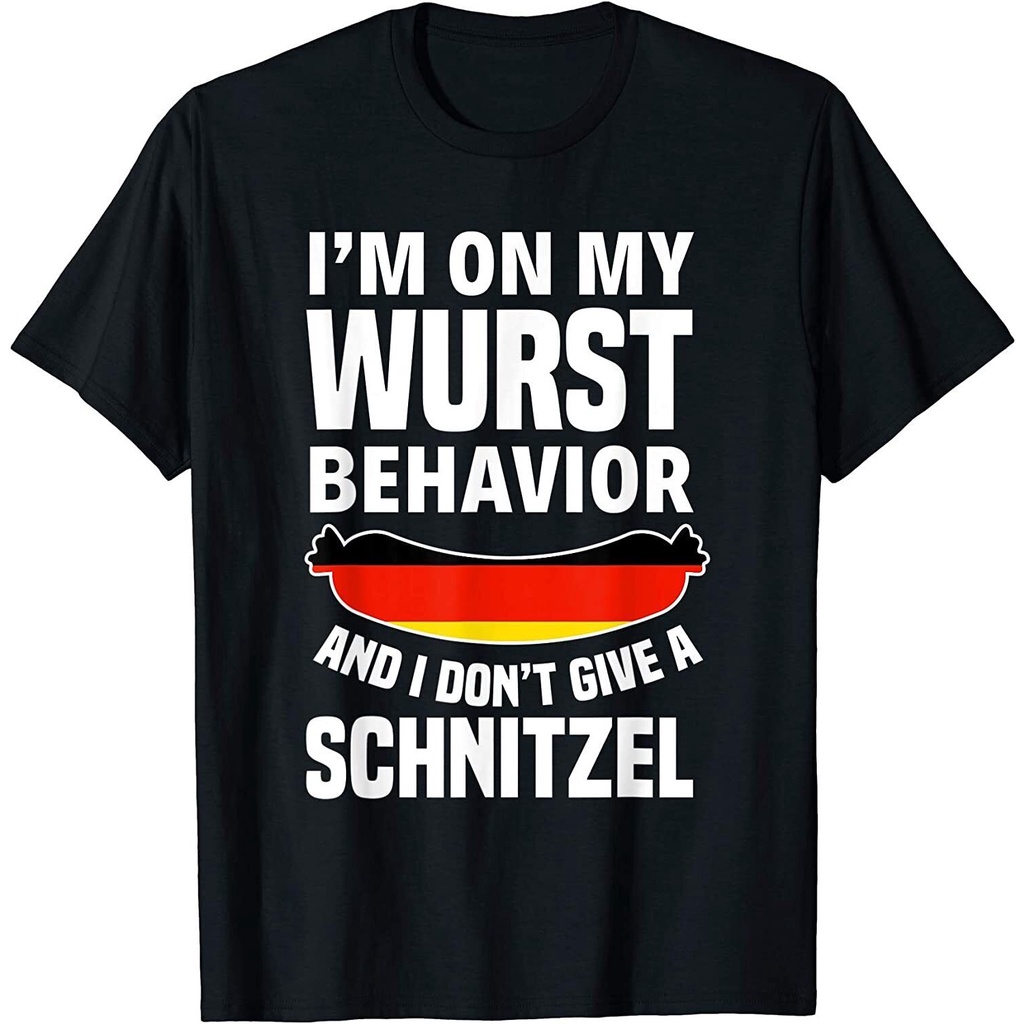 ใหม่จํากัด Im On My Wurst Beahavior I Dont Give A Schnitzel Oktoberfest เสื้อยืด