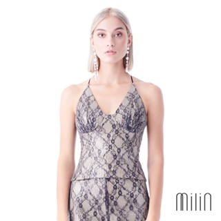 [MILIN] Vista Top Lace underlay sequin halter top เสื้อสายเดี่ยวผ้าลูกไม้ผสมเลื่อม