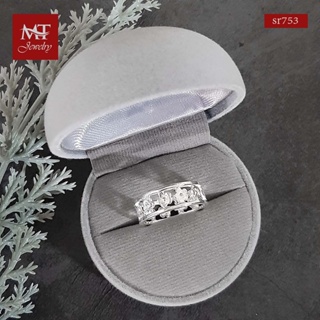 MT แหวนเงินแท้ ลายดอกไม้  ไซส์: 51, 56, 57, 58, 59 Solid 925 Sterling Silver Ring (sr753) MT Jewelry มณีธารา