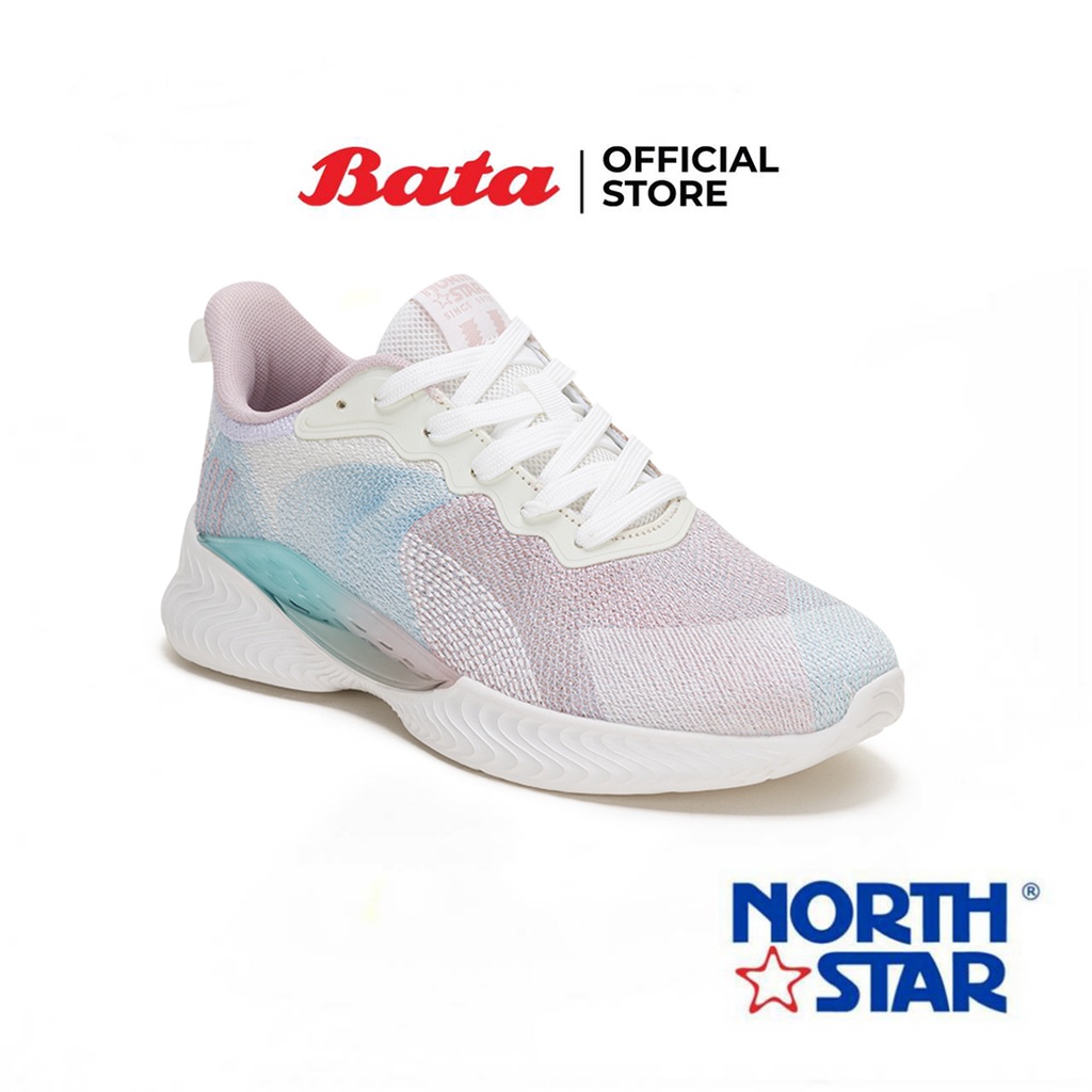 Bata บาจา ยี่ห้อ North Star รองเท้าผ้าใบสนีคเกอร์แฟชั่น แบบผูกเชือก ดีไซน์เท่ห์ สวมใส่ง่าย สำหรับผู้หญิง - สีออฟไวท์ 5801949