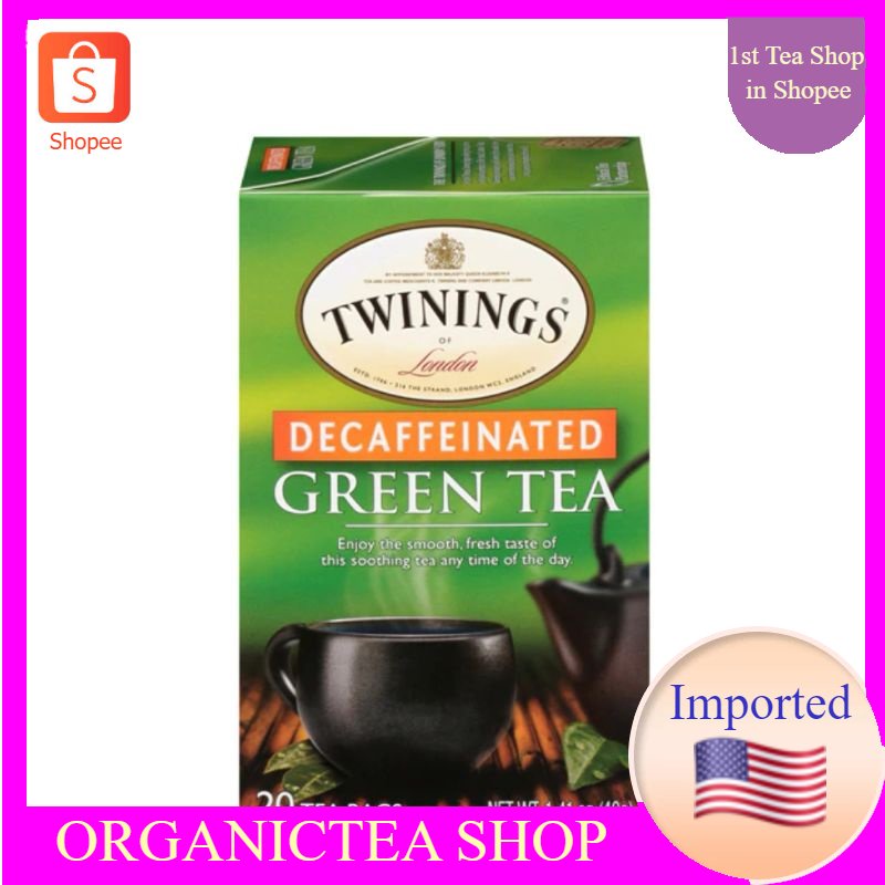 ชาทไว​นิงส์​ Twinings Green Tea Decaffeinated​ 20 Tea Bags ชาเขียวไม่มีคาเฟอีน