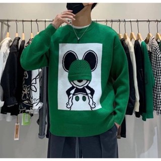 เสื้อมิกกี้ใส่หมวก เสื้อเดรสบอกเลยยยของมันต้องมี เสื้อคลุม ไหมพรมงานถัก ลายน้องหนู มิกกี้ใส่หมวก ผ้าหนานุ่มม๊วกกกก