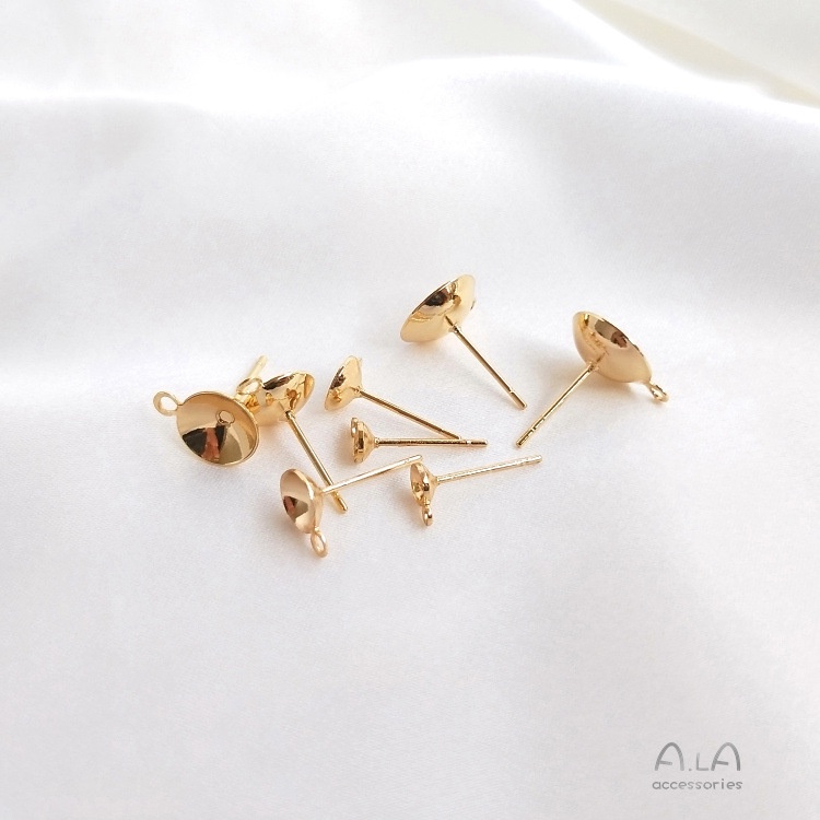 ❤️เครื่องประดับ DIY❤️ต่างหูสตั๊ด ชุบทอง 14k ประดับไข่มุกคริสตัล เครื่องประดับ DIY[ตุ้มหู/ที่เกี่ยวหู/ต่างหูหนีบ]
