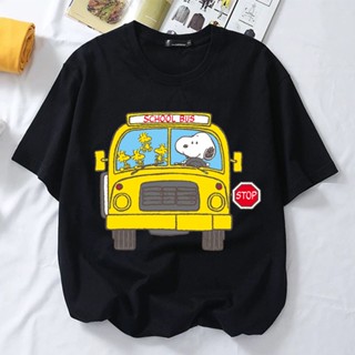 SNOOPY Cartoon Printed Graphic Short Sleeves T-Shirt