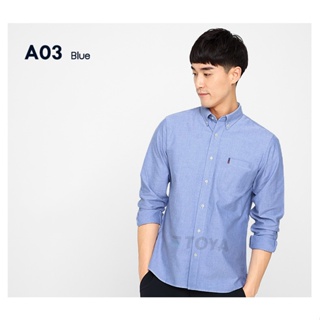 เสื้อเชิ้ตผู้ชาย ผ้า Oxford ทรง Slim-Fit