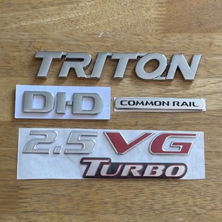 โลโก้ TRITON DID COMMON RAIL 2.5 VG TURBO ตัวหนังสือฝาท้าย (จำนวน 4 ชิ้น)