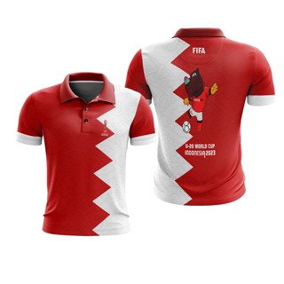 เสื้อโปโล พิมพ์ลาย Indonesian World Cup U-20 2023 03-04 สําหรับผู้ชาย