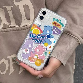 เคสโทรศัพท์มือถือแบบนิ่ม ใส กันกระแทก ลายหมีน่ารัก สําหรับ IPhone 14 11 Pro Max 13 12 8 7 Plus XS X XR 6 6S SE 2020