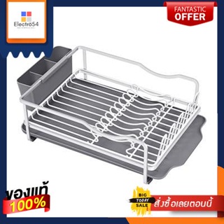 ที่คว่ำจานอะลูมิเนียมพร้อมถาดรอง 1 ชั้น KASSA HOME รุ่น WK810052 สีเทาAluminum Dish Drainer with 1 Tier Tray  WK810052 G