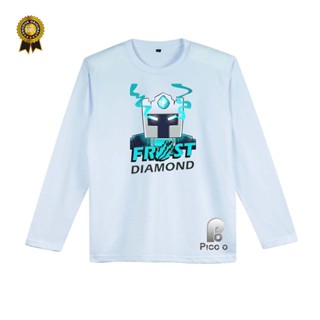 (ฟรีชื่อ) เสื้อยืดแขนยาว ผ้าฝ้าย ลาย YOUTUBER FROST DIAMOND MOTIF UNISEX สําหรับเด็ก