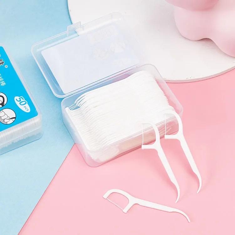 E-items ไหมขัดฟันชนิดด้าม/ไม้จิ้มฟันพลาสติก ไหมขัดฟันชนิดด้าม ไหมขัดฟันแบบแท่ง/กล่อง 50 ชิ้น  A132 ราคา ถูกที่สุด ดีลบีเคเค แกลเลอรีภาพที่ 6